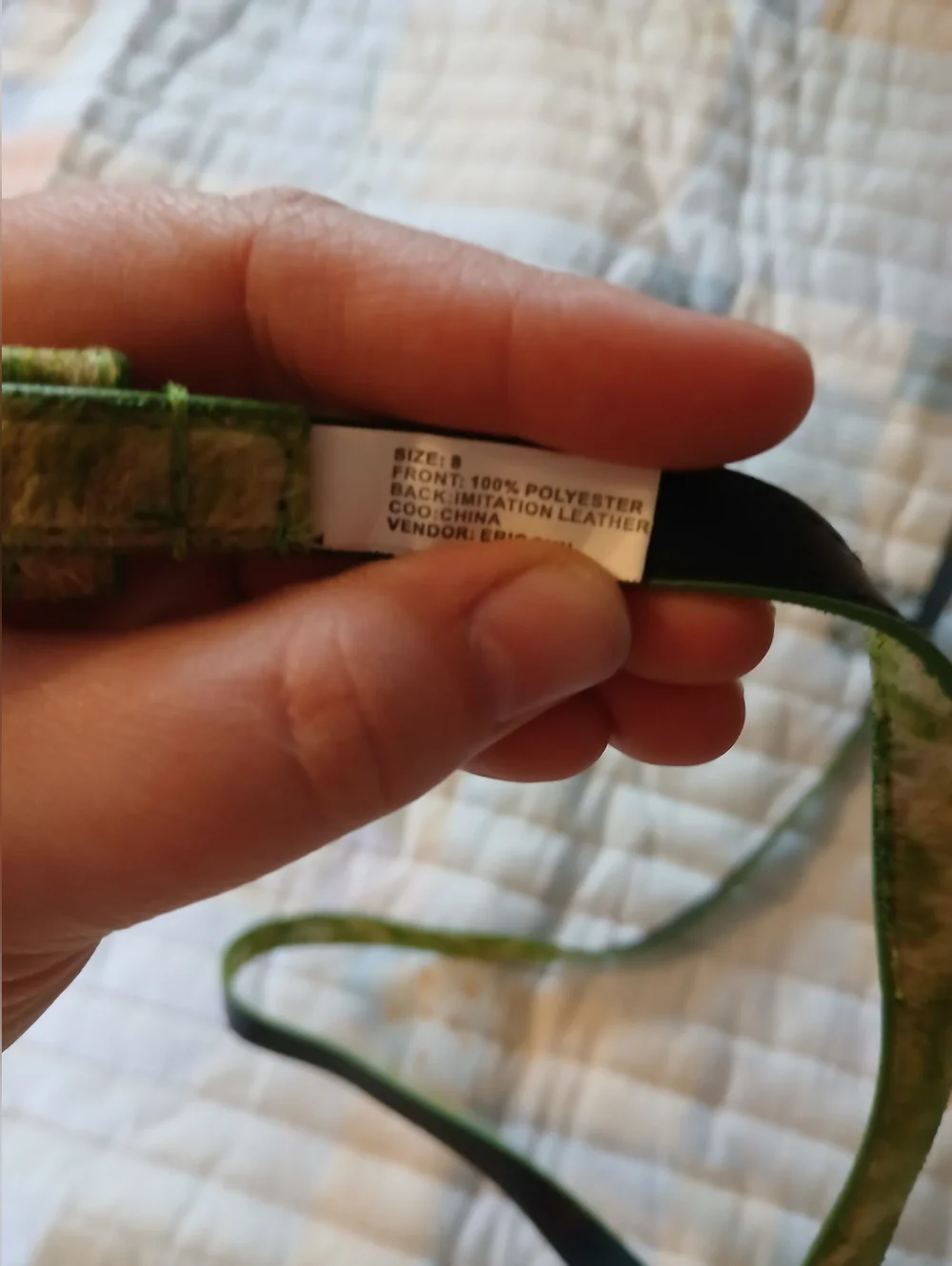 Green Velvet Skinny Belt
